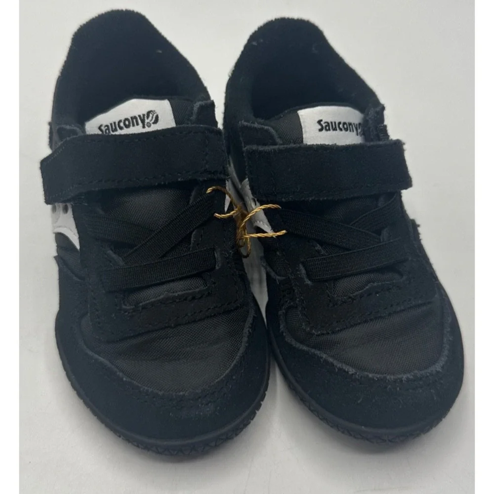 Saucony Toddler's Boy Jazz Lite 2.0 Sneaker size 5M Black White Leather Slip on - Picture 1 of 5